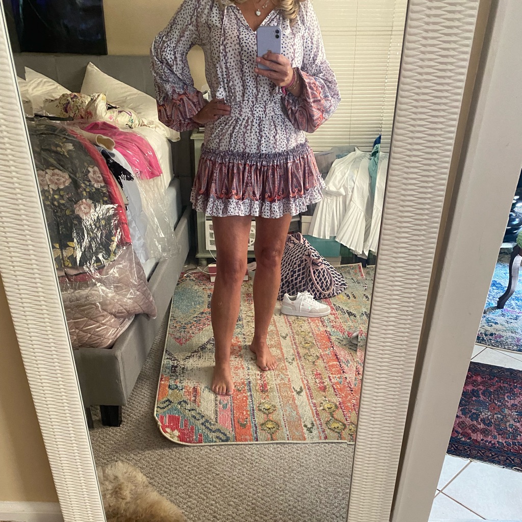 Misa!! Like A Love Shack Fancy Style Hi Lo Dress Of Silky Lite Weight Material!